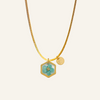 Necklace | Teeny Weeny Hexagon Blue