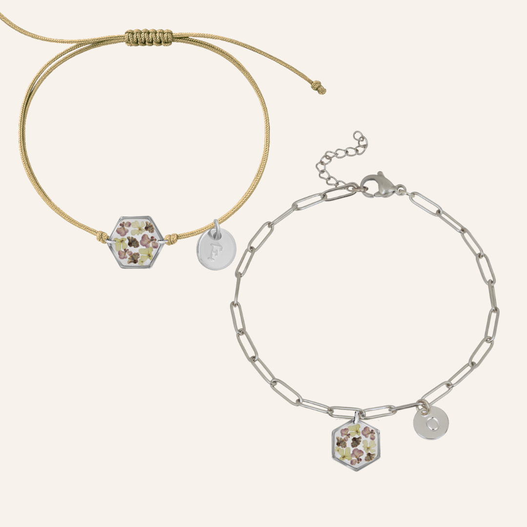 Birth Flower Silver Bracelet