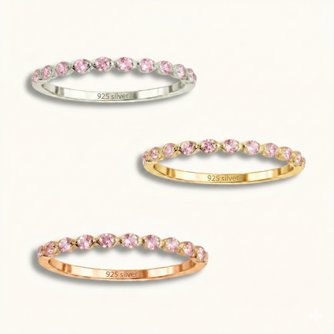 Doğum Ayı Taşı Yarım Tur Gümüş Yüzük