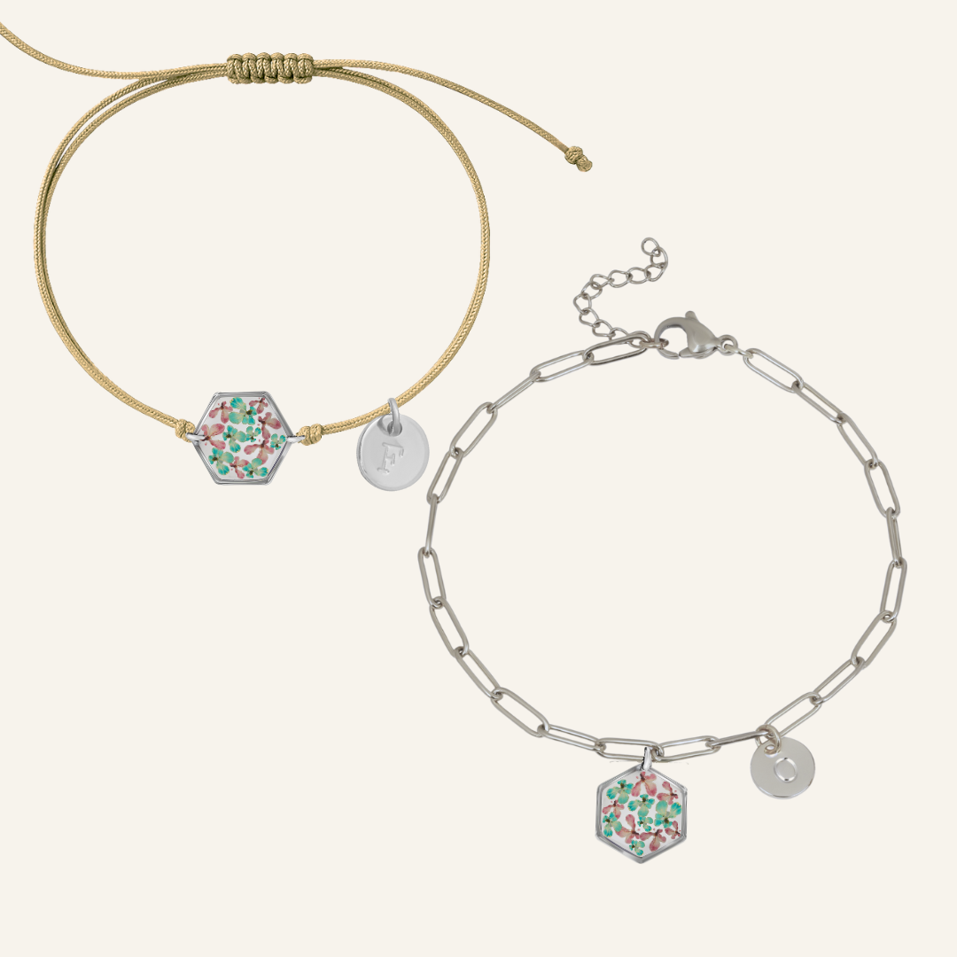 Birth Flower Silver Bracelet