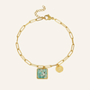 Bracelet | Golden Garden Square Blue 