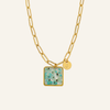 Necklace | Golden Garden Lil - Hexagon Blue