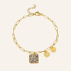 Bracelet | Golden Garden Square Blue 
