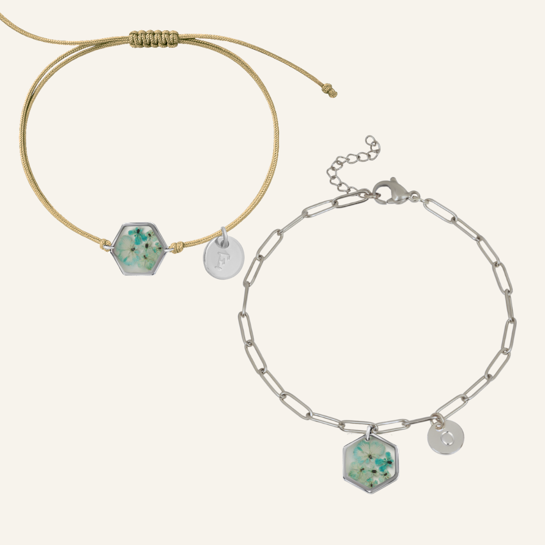 Birth Flower Silver Bracelet