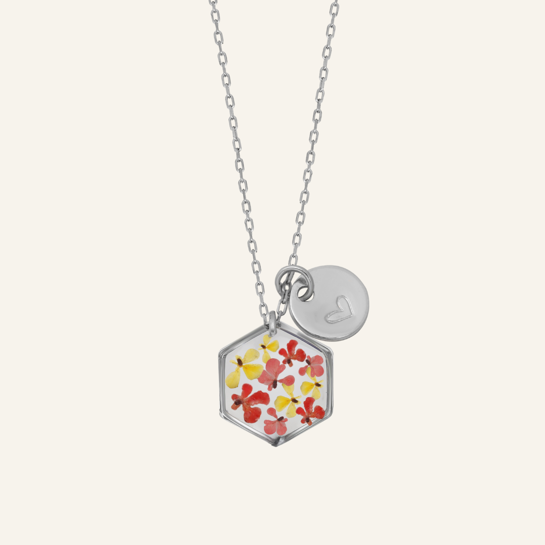 Birth Flower Silver Necklace