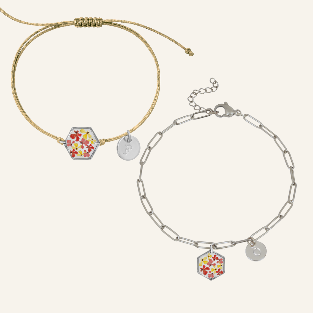 Birth Flower Silver Bracelet