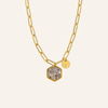 Necklace | Golden Garden Lil - Hexagon Blue