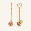Earring | Flower Line Hexagon Pink 