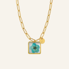 Necklace | Golden Garden Lil - Hexagon Blue