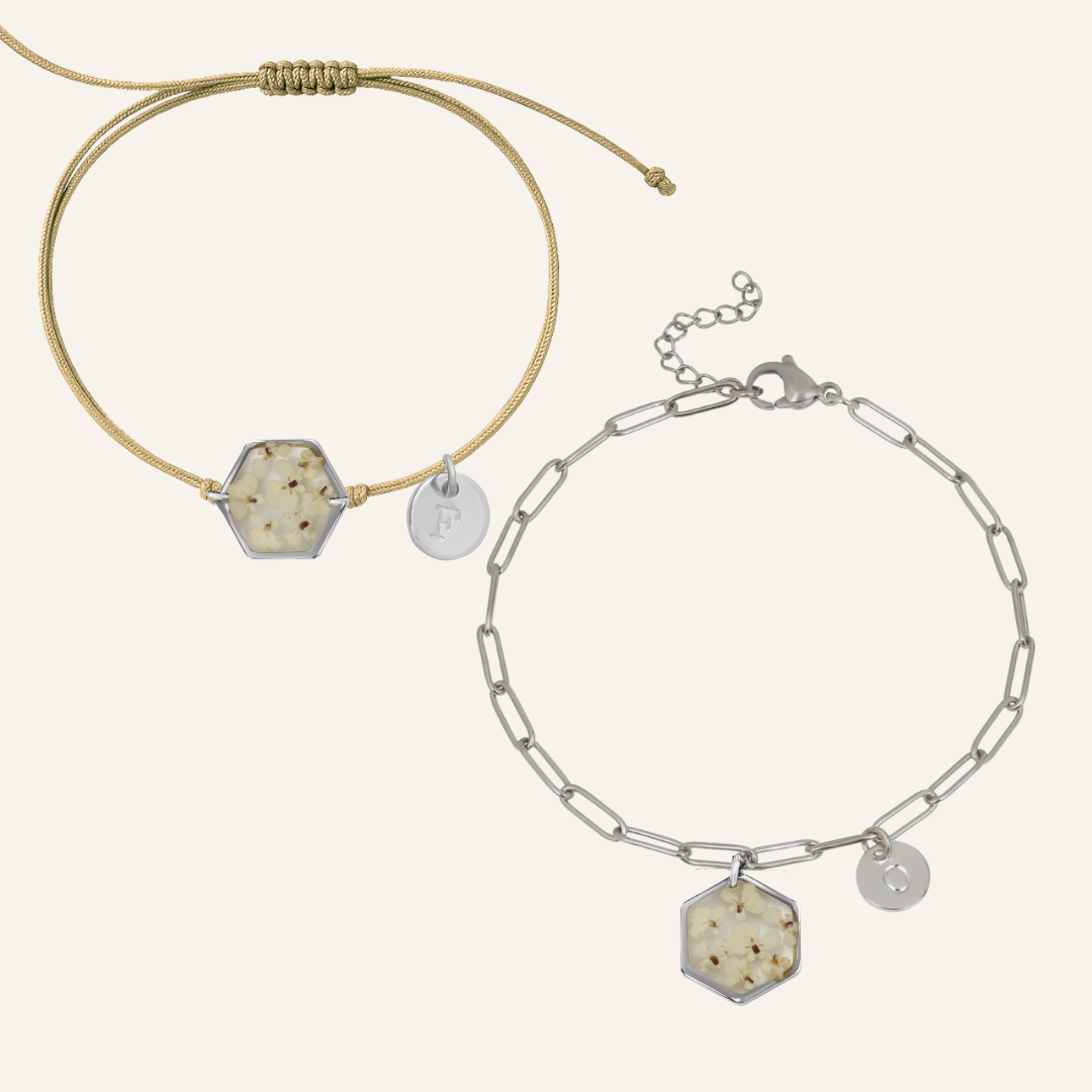 Birth Flower Silver Bracelet