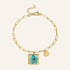 Bracelet | Golden Garden Square Blue 