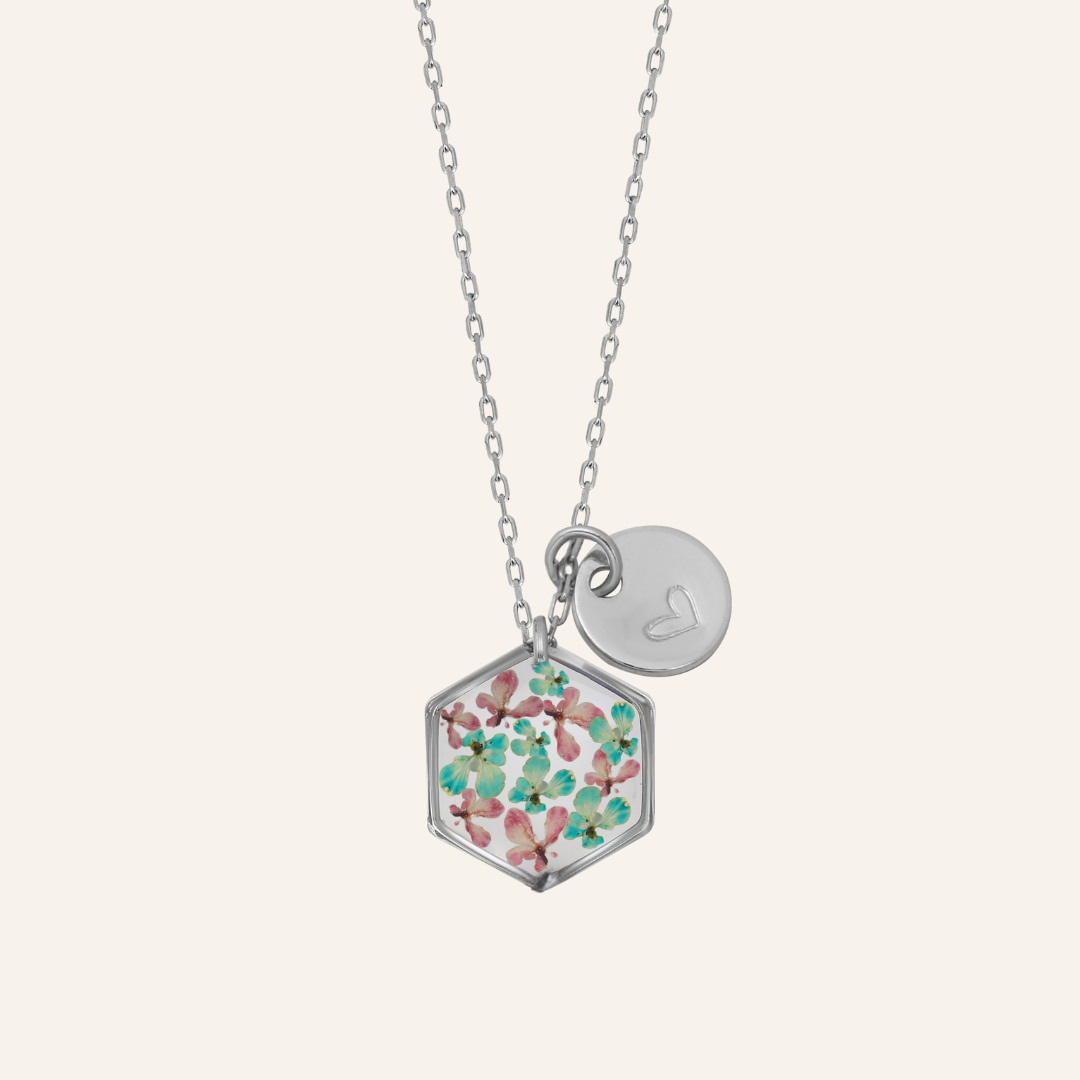 Birth Flower Silver Necklace