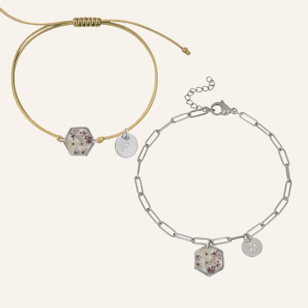 Birth Flower Silver Bracelet