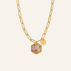 Necklace | Golden Garden Lil - Hexagon Blue