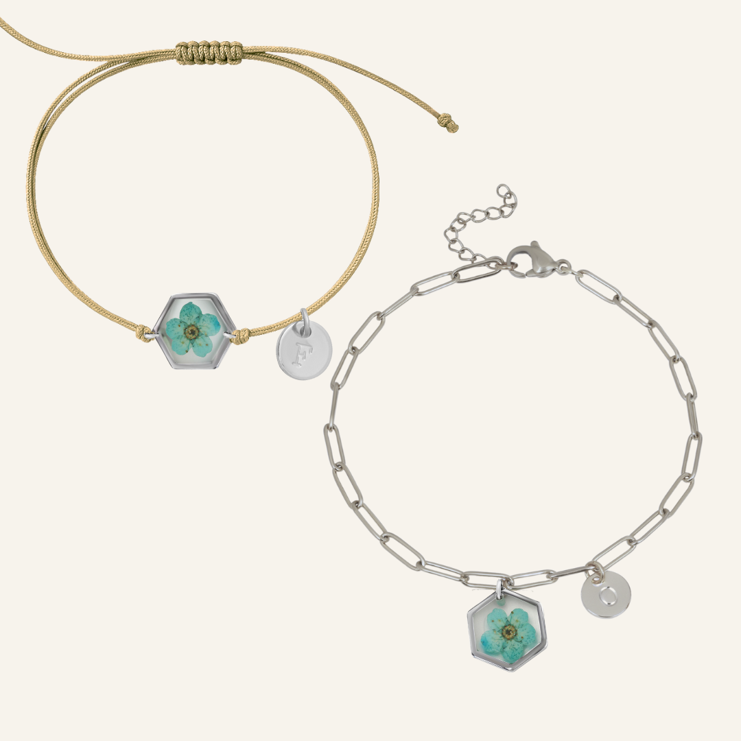 Birth Flower Silver Bracelet