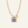 Necklace | Golden Garden Lil - Hexagon Blue