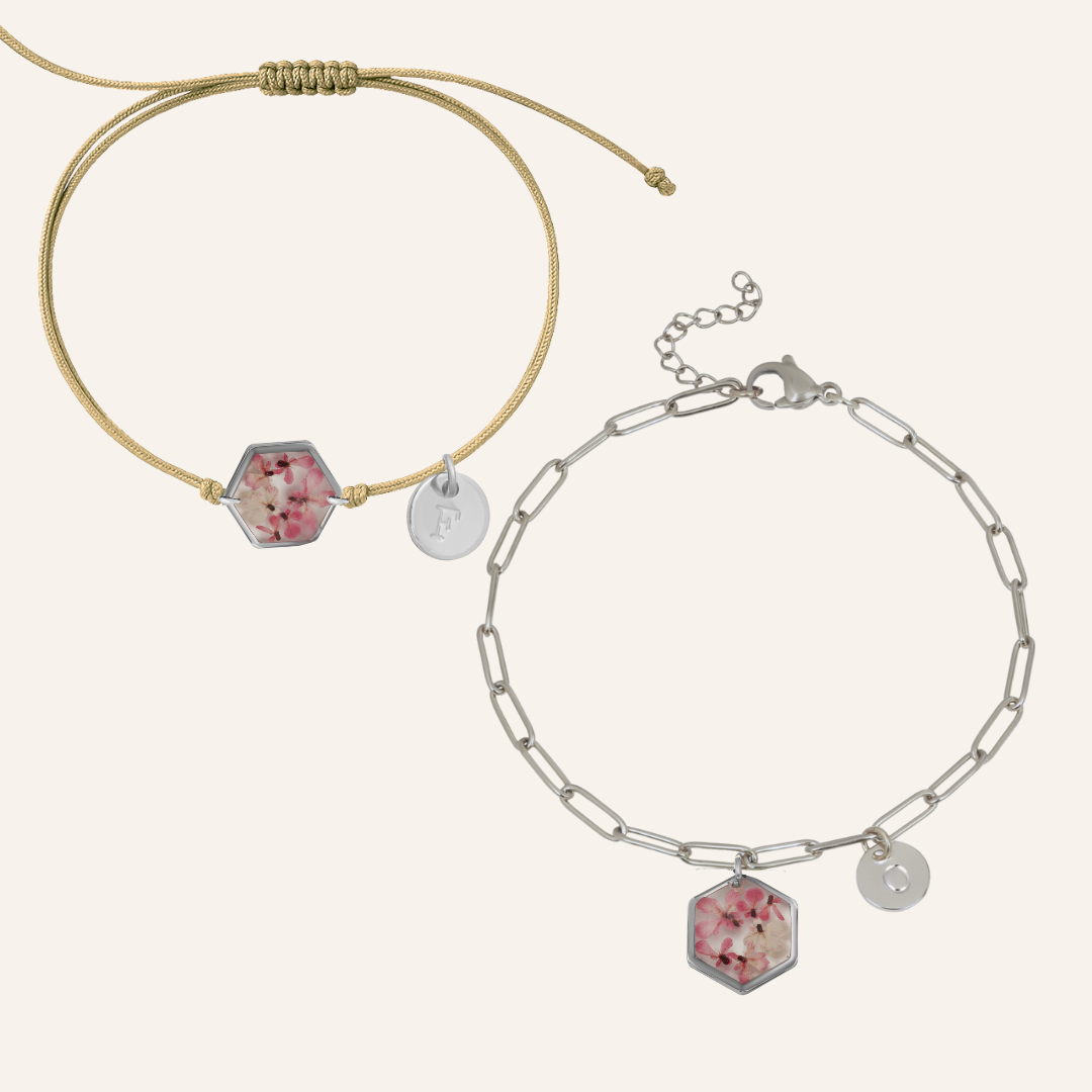 Birth Flower Silver Bracelet