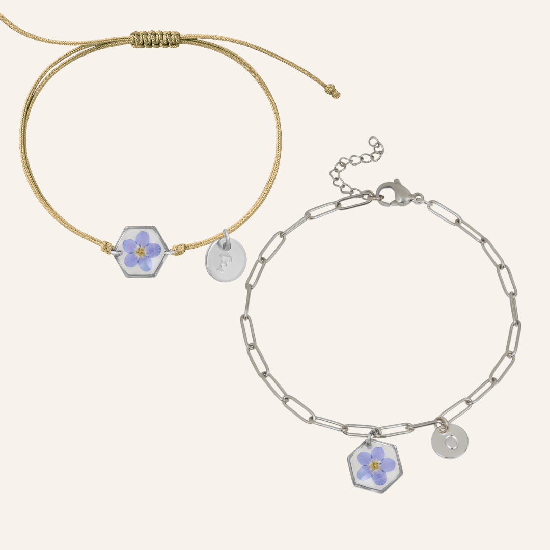 Birth Flower Silver Bracelet