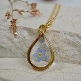 Forget Me Not Teardrop Kolye