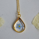 Forget Me Not Teardrop Kolye