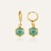 Earring | Teeny Weeny Hexagon Drop Blue 