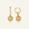 Earring | Teeny Weeny Hexagon Drop Blue 