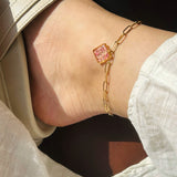 anklet | Golden Garden Hexagon Pink