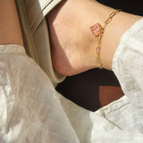 anklet | Golden Garden Hexagon Pink