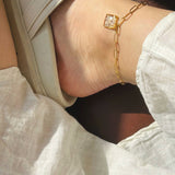 anklet | Golden Garden Hexagon Pink