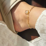 anklet | Golden Garden Hexagon Pink