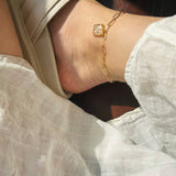 anklet | Golden Garden Hexagon Pink