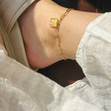 anklet | Golden Garden Hexagon Pink