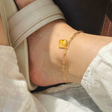 anklet | Golden Garden Hexagon Pink