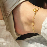 anklet | Golden Garden Hexagon Pink