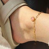 anklet | Golden Garden Hexagon Pink