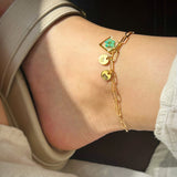 anklet | Golden Garden Hexagon Pink