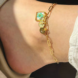 anklet | Golden Garden Hexagon Pink