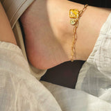 anklet | Golden Garden Hexagon Pink