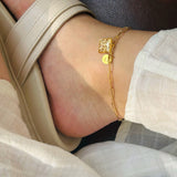 anklet | Golden Garden Hexagon Pink