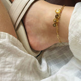 anklet | Golden Garden Hexagon Pink