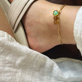 anklet | Golden Garden Hexagon Pink