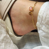 anklet | Golden Garden Hexagon Pink