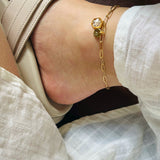 anklet | Golden Garden Hexagon Pink