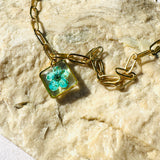 Necklace | Golden Garden Lil - Hexagon Blue