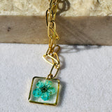 Necklace | Golden Garden Lil - Hexagon Blue