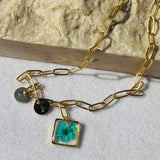 Necklace | Golden Garden Lil - Hexagon Blue