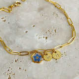 Golden Garden Hexagon Forget Me Not Bileklik