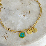 anklet | Golden Garden Hexagon Pink