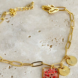 Bracelet | Golden Garden Square Blue 