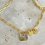 Bracelet | Golden Garden Square Blue 